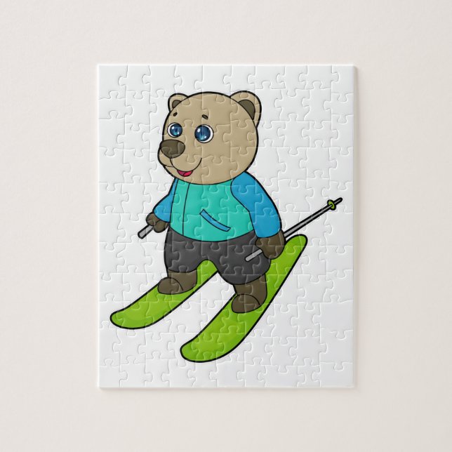 Bear Skier Ski Puzzle (Vertikal)