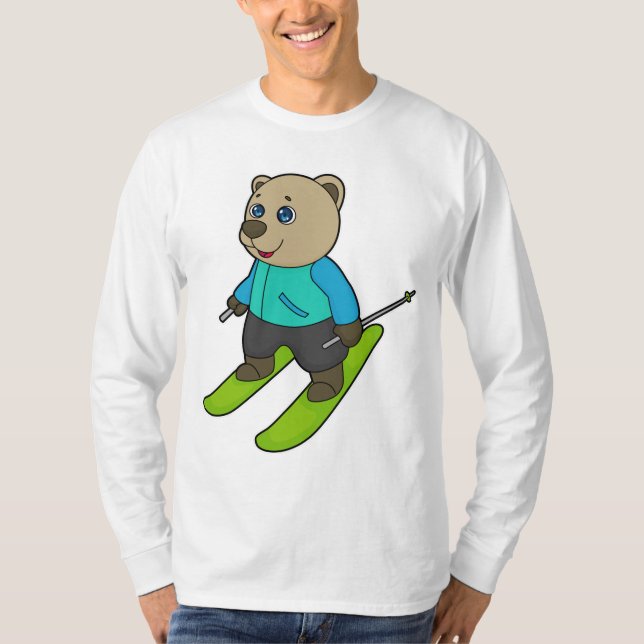 Bear Skier Ski T-Shirt (Vorderseite)