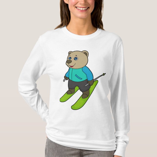 Bear Skier Ski T-Shirt (Vorderseite)