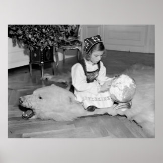 Bear Skin Rug, 1938 Poster