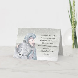 Bear Snow Princess Bleak Midwinter Texte Feiertagskarte