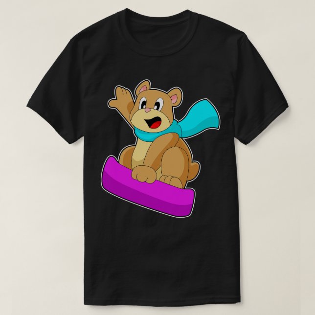 Bear Snowboard Wintersport T-Shirt (Design vorne)