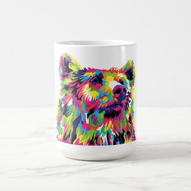 Bear Spirit Animal Pop Art Kaffeetasse (Mittel)