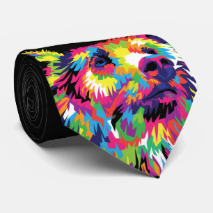 Bear Spirit Animal Pop Art Krawatte