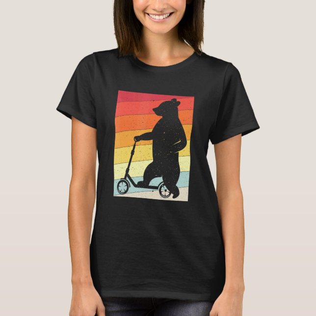 Bear Stone Kick Scooter Kick Scooter Skater Retro T-Shirt (Vorderseite)