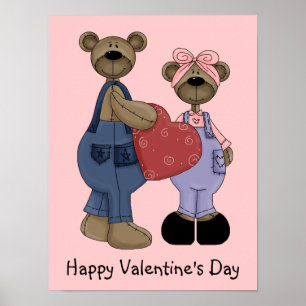 Bear Sweethearst individuell anpassbare Print/Sign Poster