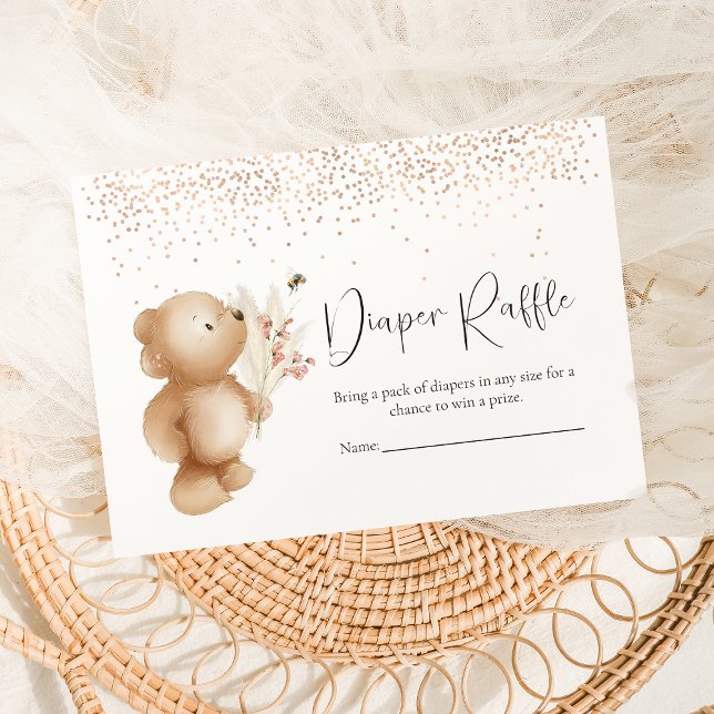 Bear & The Bear Diaper Raffle Baby Duschspiel Begleitkarte (Von Creator hochgeladen)