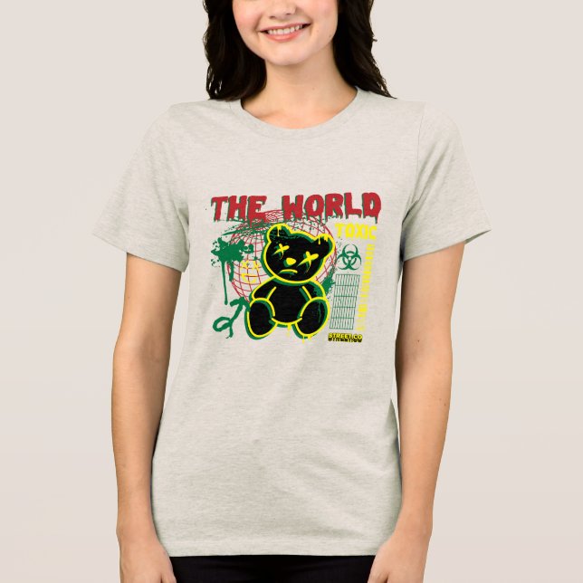 Bear the World - Carry It with Strength and Cutene Tri-Blend Shirt (Vorderseite)