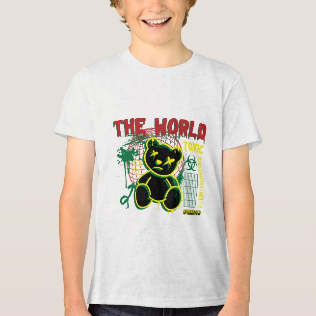 Bear the World - Carry It with Strength and Cutene Tri-Blend Shirt (Vorderseite)