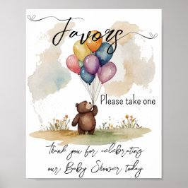 Bear Themed Gender Neutral Baby Duwer Favoriten Poster