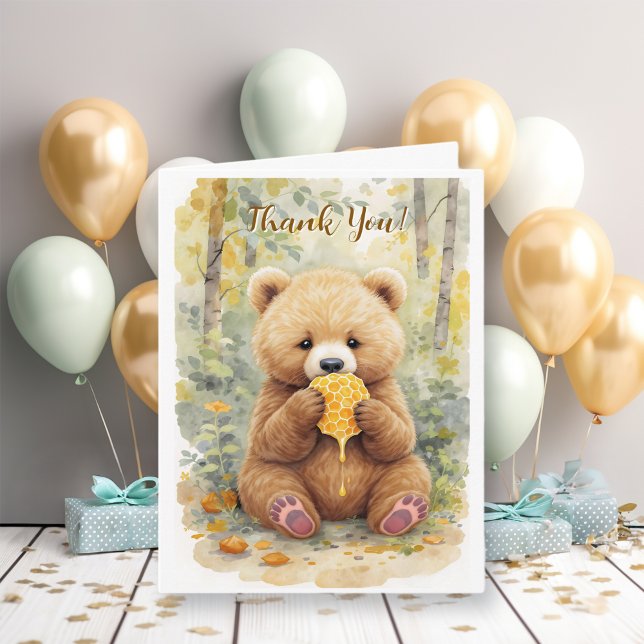 Bear Themed Thank You Note for Baby Shower Gifts Karte (Von Creator hochgeladen)