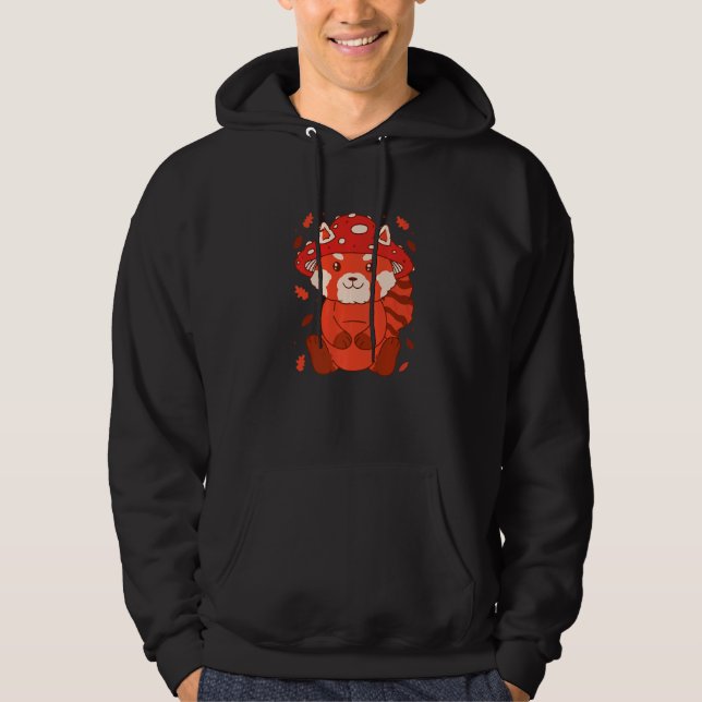 Bear Toadstool Hat Autumn Cat Bear Red Panda   Hoodie (Vorderseite)