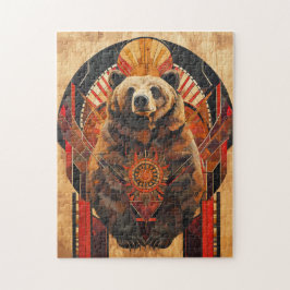 Bear Totem – Strength in Deco Style Puzzle