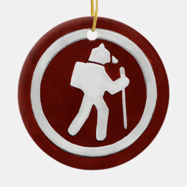 Bear Trail Marker Keramik Ornament (Vorne)