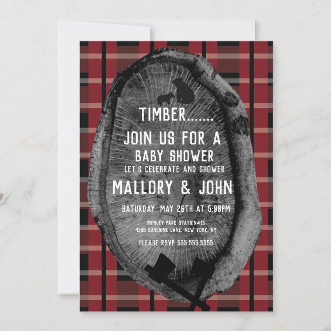 Bear Trail Woods Adventure Lumbar Jack Einladung (Vorderseite)