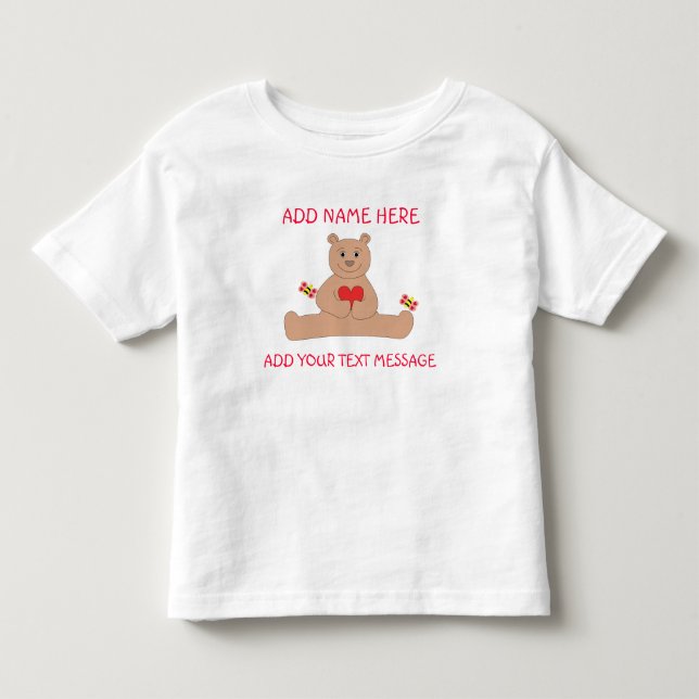 Bear Valentine Kleinkind T - Shirt (Vorderseite)