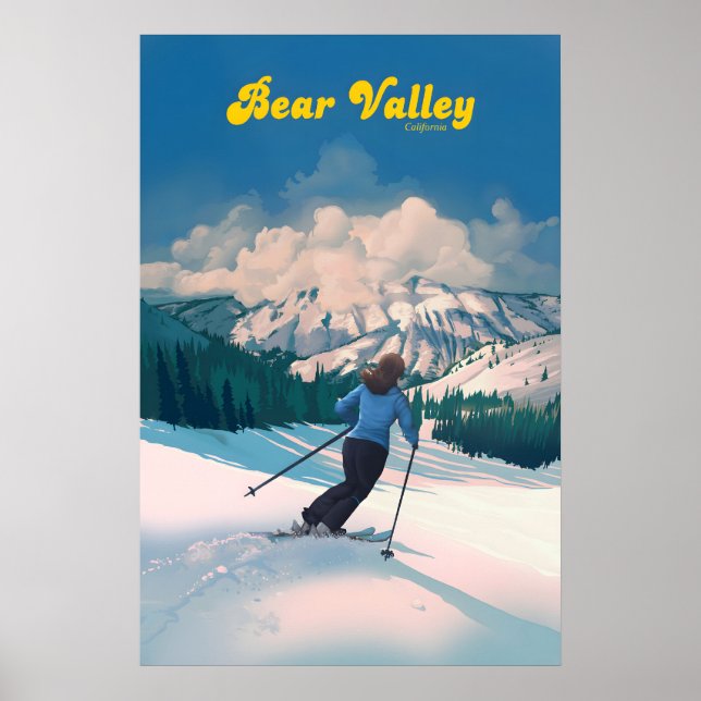 Bear Valley Ski Resort Reiseplakat Poster (Vorne)