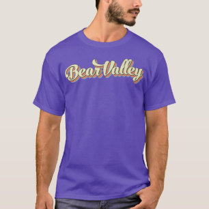 Bear Valley TShirt Retro Art Baseball-Schrift Vint