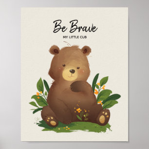 Bear ・ Waldtiere sein tapfer Illustration Poster
