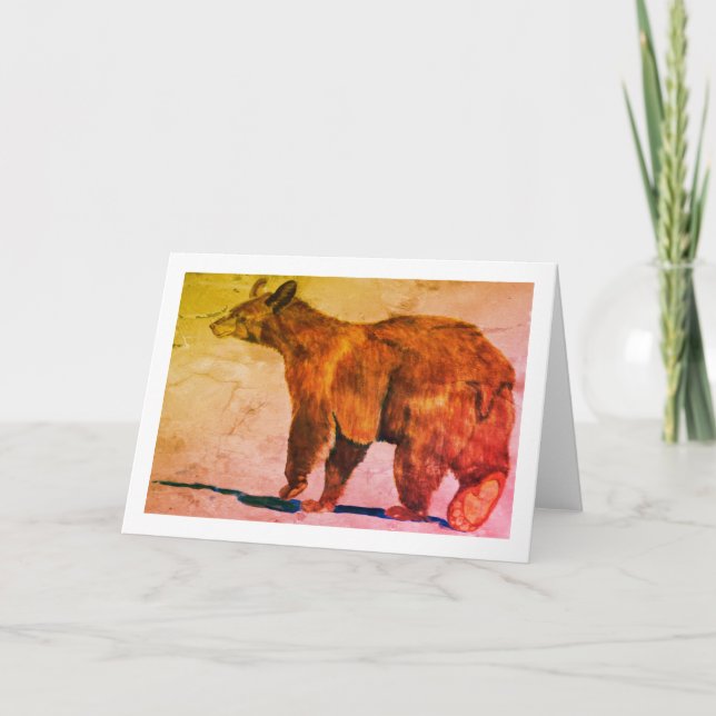 Bear Walking Away Watercolor von E.Mashkina Karte (Vorderseite)