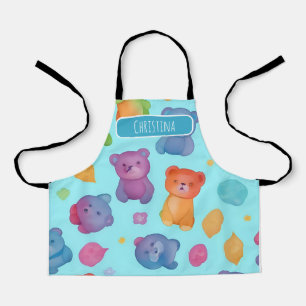 Bear Watercolor Personalisiertes Muster Schürze
