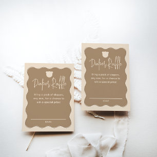 Bear Wavy Frame Diaper Raffle Simple Baby Dusche Begleitkarte