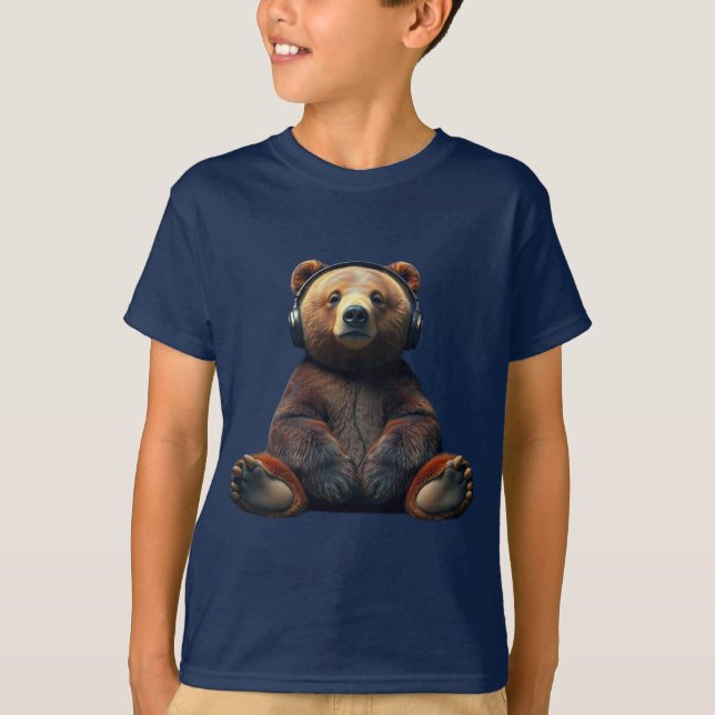 Bear Wearing Headphones T-Shirt