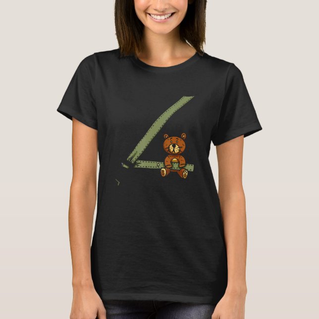 Bear Wearing Seat Belt Safety Kids Children T-Shirt (Vorderseite)