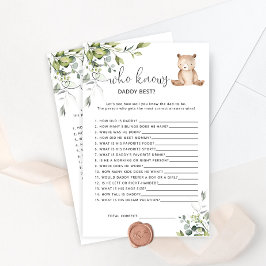 Bear Who kennt Papa am besten Baby Dusche Spiel