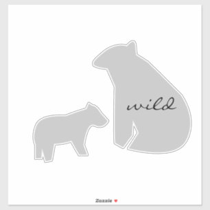 Bear Wild jeden Colour Name Car Aufkleber