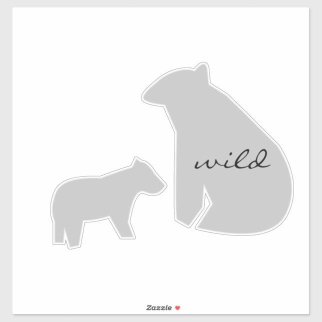 Bear Wild jeden Colour Name Car Aufkleber (Blatt)