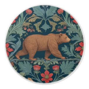 Bear William Morris Stil Rechts gegenüber Red Flor Keramikknauf