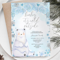 Bear Winter Silver Schneeflocken Blume Babydusche
