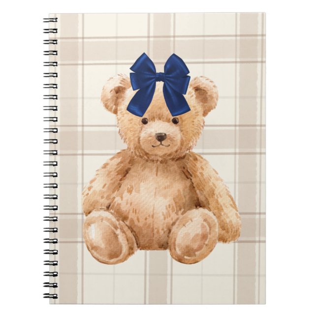 Bear with a Bow Blank Journal Notizblock (Vorderseite)