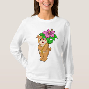 Bear with Flower Hibiscus T-Shirt