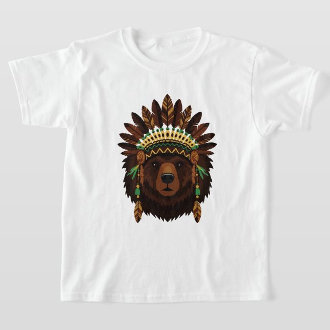 Bear with Indian headdress T-Shirt (Ablage )