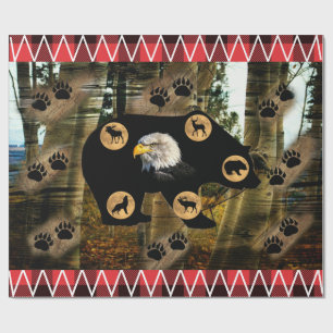 Bear Wolf Eagle Elk Moose Deer Geschenkpapier