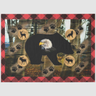 Bear Wolf Elk Moose Deer Eagle Seidenpapier
