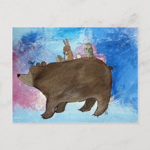 Bear Woodland Animal Friends Postkarte