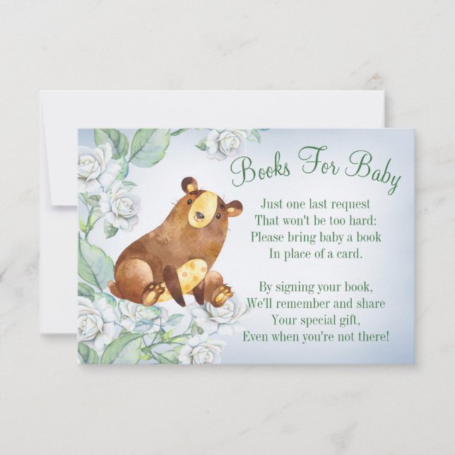 Bear Woodland Baby Showcard Buchen Einladung (Vorderseite)