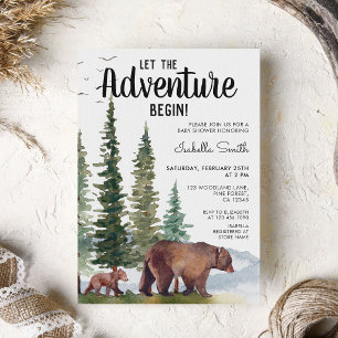 Bear Woodland Babydusche Einladung