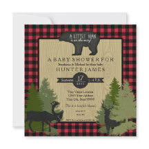 Bear Woodland Forest Lumberjack Karierte Babydusch