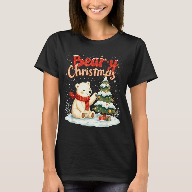 Bear-y Christmas Cute Lar Bear Holiday Pun Gift  T-Shirt (Vorderseite)