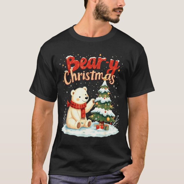 Bear-y Christmas Cute Lar Bear Holiday Pun Gift  T-Shirt (Vorderseite)
