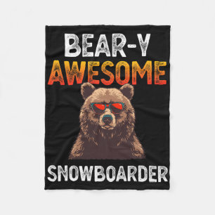Bear-y Phantastisch Snowboarder Joke Snowboard Rid Fleecedecke