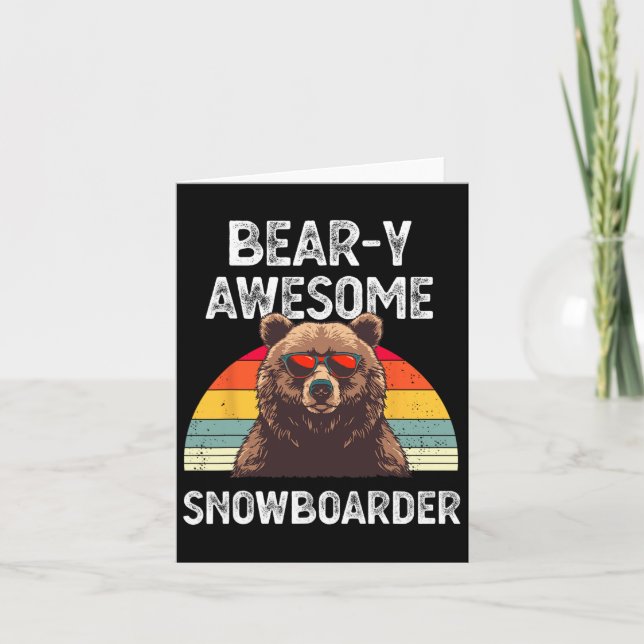 Bear-y Phantastisch Snowboarder Joke Snowboard Rid Karte (Vorderseite)