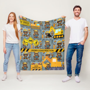 Bear Yellow Construction-Enthusiasten Fleecedecke
