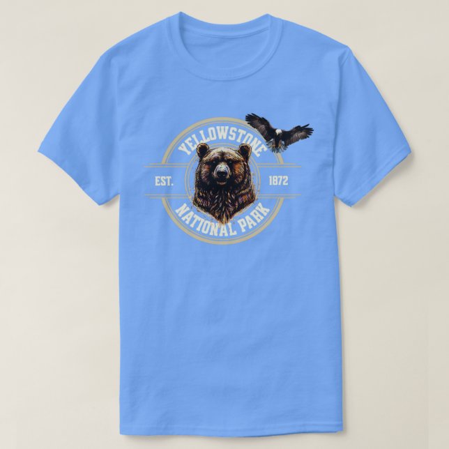 Bear Yellowstone Nationalpark Eagle T-Shirt (Design vorne)
