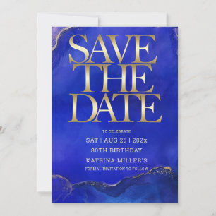 Bearbeitbar 80. Geburtstag Save the Date Einladung