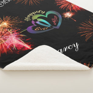 Bearbeitbar - glücklich immer nach mit Fireworks Sherpadecke